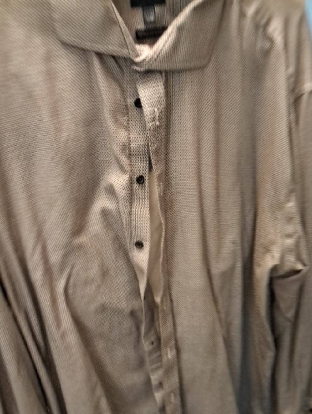 Men's Long-Sleeve Button Dress Shirt in Black and White